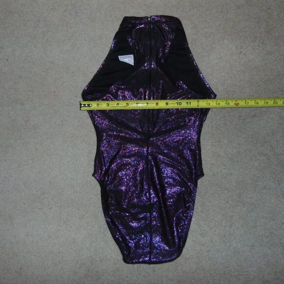 Speedo Sparkley Purple Zip Swimsuit 34 - Picture 8 of 8